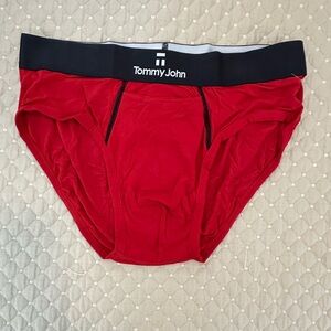 TOMMY JOHN Second Skin Gunmetal Brief - Color H Redblack Stitch - Size L
